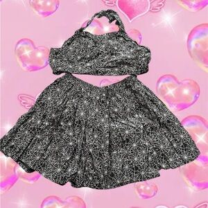 Black and White spiderweb Two-Piece Set